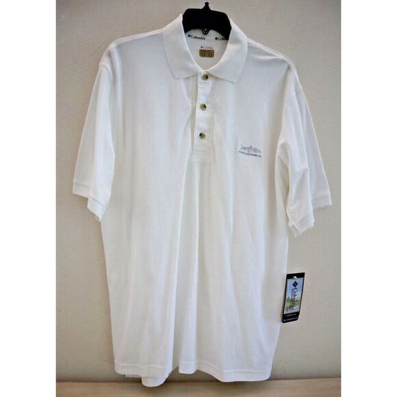 Columbia XM6268-100 Men's Sz Medium White Bonefish S/S Polo Shirt - Picture 1 of 11